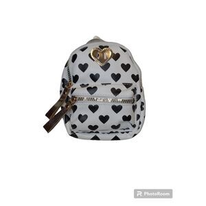 Claire's Club Heart Print White Tiny Backpack NWT‎